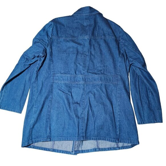 Talbots Vintage Chore Denim Jacket Western Cowgirl Blue Womens Plus Size 16W - Picture 2 of 7